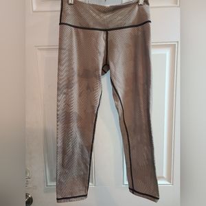 Rogue Beige Camo Pattern Mid Waist Capri Leggings